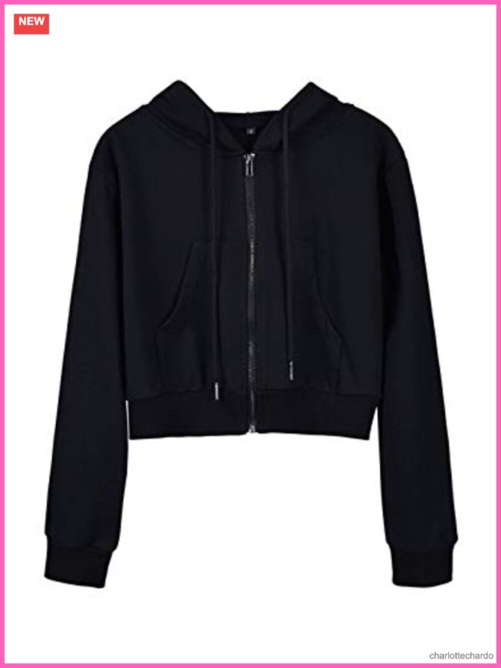 Cropped Zip Up Hoodie for Women with Drawstring Hood Long Sleeve Casual Workout